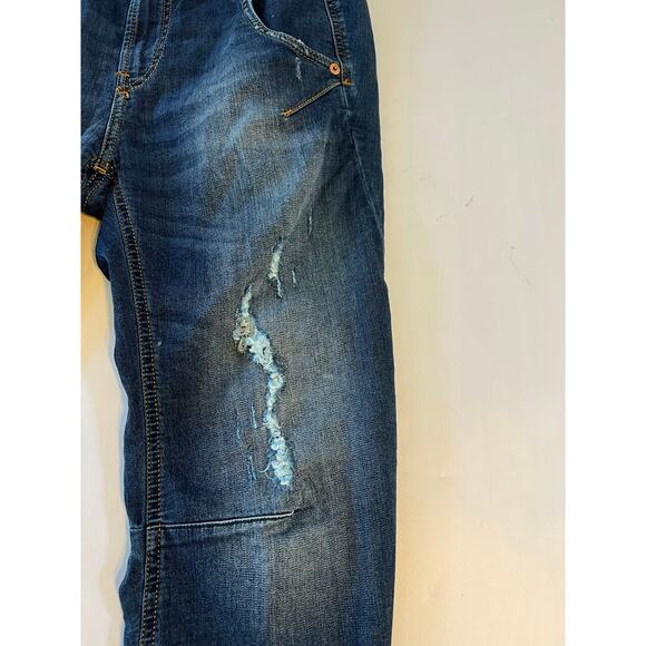 Diesel Fayza-Ne Skinny Stretch Sweat Distressed Denim Jeans Womens Size 25 Blue - Picture 9 of 16